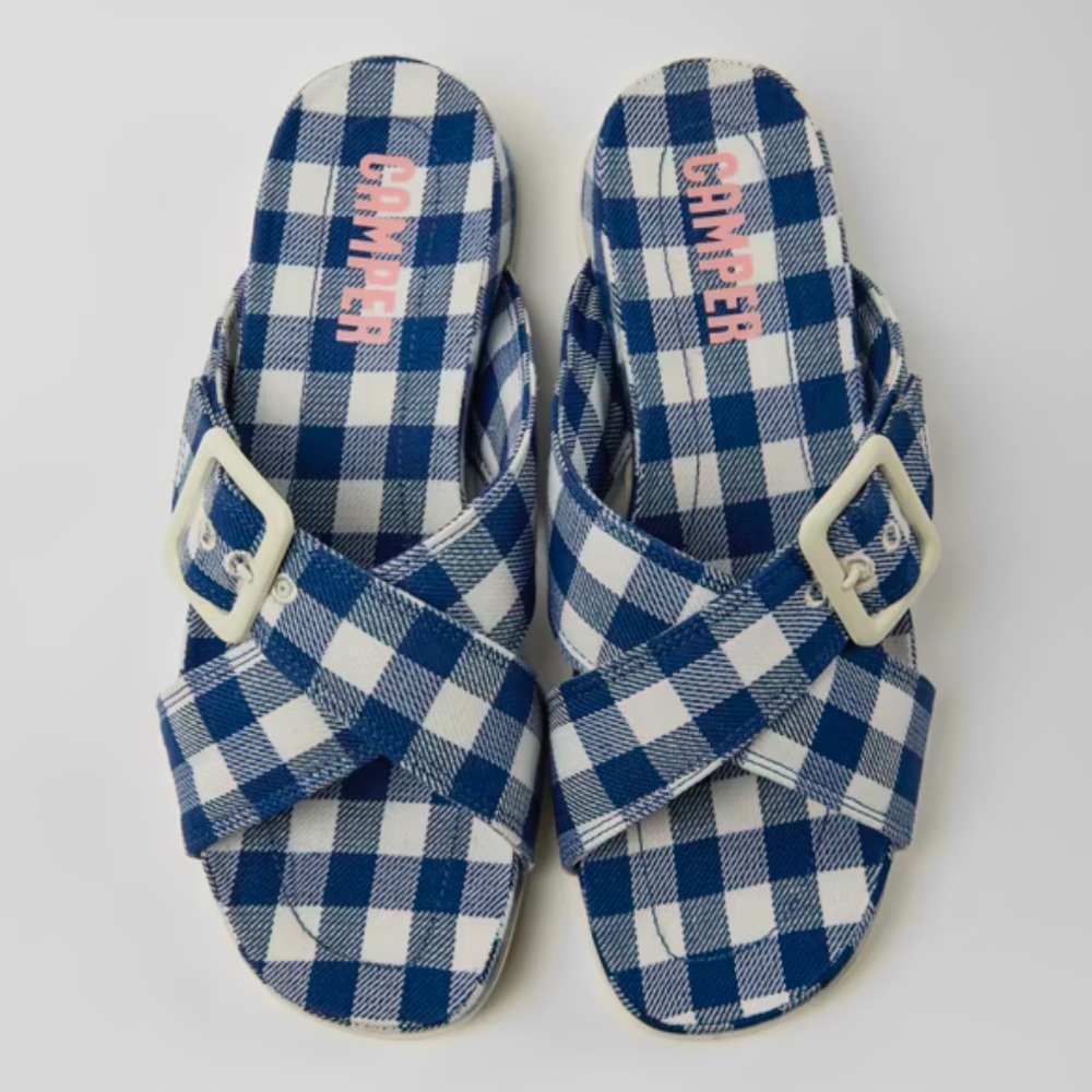 Camper Atonik sandals in blue and white. Size 9. Only worn once!